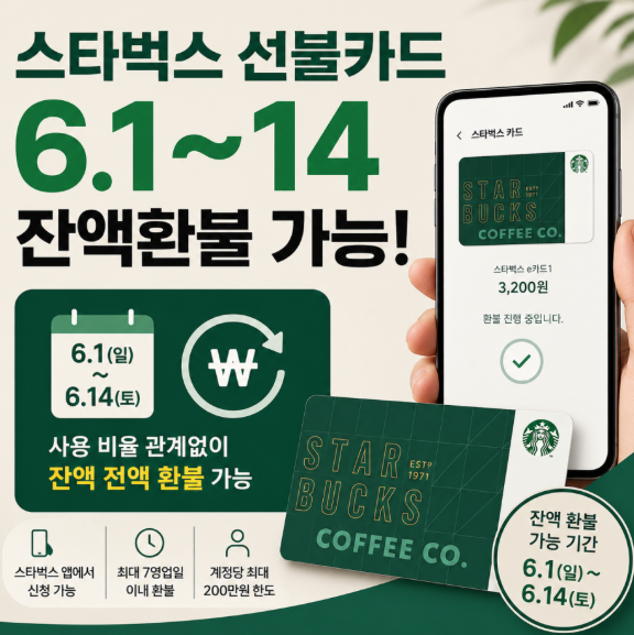 스타벅스 환불 방법 및 기한, 기간 어플 앱 활용 총정리